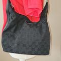 Gucci Other | Gucci Black Gg Canvas And Leather Gg Charm Hobo Shoulder Bag (Purse) | Color: Black | Size: Os