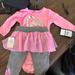 Adidas Matching Sets | Baby Girl Adidas Tutu Leggings Shirt Set | Color: Gray/Pink | Size: 6mb