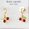 Kate Spade Jewelry | Kate Spade Cherry Gold Red Huggie Earrings | Color: Gold/Red | Size: Os