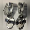 Gucci Shoes | Gucci Horsebit Buckle Ankle Strap Sandals Heels Women Sz 8b | Color: Silver/White | Size: 8