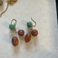 Anthropologie Jewelry | Anthropologie Green And Brown Bead Cluster Earrings | Color: Brown/Green | Size: Os