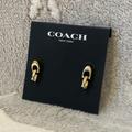 Coach Jewelry | Coach Gold Signature Interlock Chain Stud Drop Earrings | Color: Gold | Size: Os