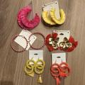 Jessica Simpson Jewelry | Jessica Simpson Hoop Flower Earring Fashion Jewelry | Color: Orange/Pink | Size: Os