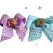 Disney Accessories | Disney 2 Large Bow Pony Tail Holders Elsa & Anna Nwot Jcpenney | Color: Blue/Purple | Size: Osg