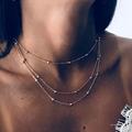 Anthropologie Jewelry | 2/$10 New! Multilayer Chain Necklace Boho Minimalist Cute Summer Dainty | Color: Gold/Red/Silver | Size: Various