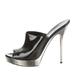 Gucci Shoes | Authentic Gucci Patent Black & Silver Slides Heels 8 38 | Color: Black | Size: 8