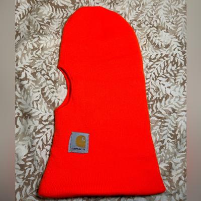 Carhartt Accessories | Carhartt Unisex Knit Insulated Face Ski Mask Hi Vis Orange One Size Ribbed | Color: Orange | Size: Os