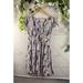 Free People Dresses | Free People Women's Miss Right Floral Flowy Dress Skater Cut Out Size Medium | Color: Cream/Purple | Size: M