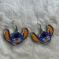 Disney Jewelry | Lili Stitch Disney Earrings Ladies Juniors Dangles | Color: Orange/Silver | Size: Os