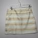 J. Crew Skirts | J. Crew Sz 4 Gold White Striped A Line Skirt Pockets Side Zip Casual Holiday | Color: Gold/White | Size: 4