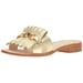 Kate Spade New York Shoes | Kate Spade New York Brie Slide Flat Sandal Fringe Leather Gold 6 New $168 | Color: Gold | Size: 6