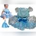 Disney Costumes | Disney Infant Baby Deluxe Princess Cinderella Tutu Romper Costume | Color: Blue/White | Size: Baby 12-18 Months