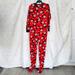 Disney Intimates & Sleepwear | Disney Mickey Mouse Flannel Pajama's With Feet Jr.'S Size M (7-9) | Color: Black/Red | Size: Jr.'S M (7-9)