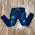 American Eagle Outfitters Jeans | American Eagle Outfitters Distressed Jeggings Size 6 | Color: Blue/White | Size: 6