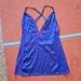 Victoria's Secret Intimates & Sleepwear | Awrsome Victorias Secret Blue Lace V Neck Lowback Slip Gown Negligee | Color: Blue | Size: L