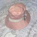 Coach Accessories | Coach Leather Trim Pink White Bucket Hat Summer | Color: Pink/White | Size: Os