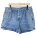 American Eagle Outfitters Shorts | American Eagle Women’s Denim Pleated Mom Cuffed Shorts | Color: Blue | Size: 16