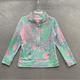 Lilly Pulitzer Tops | Lilly Pulitzer 1/4 Zip Sweatshirt Women S Mock Neck Pink Teal Popover Shells | Color: Green/Pink | Size: S