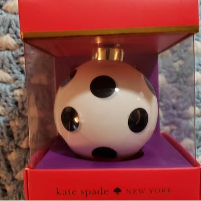 Kate Spade Holiday | New Kate Spade Lenox Be Merry Be Bright Polka Dot Christmas Ornament Holiday | Color: Black/Cream | Size: Os