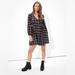 American Eagle Outfitters Dresses | American Eagle Black Plaid Wrap Mini Dress Long Sleeves Women’s Size Small | Color: Black/Gray | Size: S