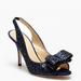 Kate Spade Shoes | Kate Spade Navy Blue Charm Glitter Bow Slingback Pumps - Sz 7.5 | Color: Blue | Size: 7.5