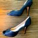 Jessica Simpson Shoes | Jessica Simpson Womens Blue Josette Snake Dorsay Peep Toe Stiletto Pumps Sz 9.5 | Color: Blue | Size: 9.5
