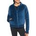 Athleta Jackets & Coats | Athleta Girl Navy Blue Velvet Velour Zip Zip Bomber Jacket Girls Size Xl 14 | Color: Blue | Size: 14g