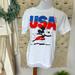 Disney Tops | Disney Mickey Mouse Usa Tee Size M | Color: Red/White | Size: M