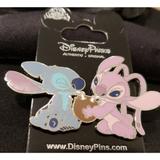 Disney Jewelry | Disney Pin 125133 Dlp Stitch And Angel Sipping Coconut Water Disneyland Paris | Color: Blue/Orange/Red | Size: Os