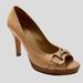 Gucci Shoes | Gucci Signature Monogram Nude Gold Hardware Heels Size 8.5 B | Color: Gold | Size: 8.5