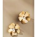 Anthropologie Jewelry | Anthropologie Oaxaca Floral Statement Post Earrings Nwt | Color: Gold | Size: Os