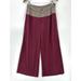 Free People Pants & Jumpsuits | Free People Pants Womens Wide Leg Crop Trousers Stripe Sides Maroon Gray 4 | Color: Gray/Purple | Size: 4