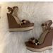 Jessica Simpson Shoes | Jessica Simpson Brown Wedge Sandal Sz 7 5.5 Heel Height | Color: Brown/Tan | Size: 7