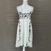 Free People Dresses | Free People White Dress / Black Embroidered Floral Print | Color: Black/White | Size: M