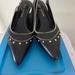 Louis Vuitton Shoes | Louis Vuitton Shoes Black Leather Sling Back With Gold Spikes And Buckles | Color: Black | Size: 38.5eu