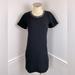 Madewell Dresses | Madewell Black Dress Faux Leather Trim | Size Xxs | Color: Black | Size: Xxs