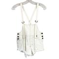 Free People Shorts | Free People We The Free White Denim Overalls Suspender Jean Shorts - Size 25 | Color: White | Size: 25