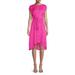 Michael Kors Dresses | Michael Kors Womens Pink Tie Closure Grommets Cap Sleeve Dress S | Color: Pink | Size: S