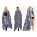 Free People Sweaters | Free People Intimately Womens Mojave Kimono Duster S Long Chevron Print Colorful | Color: Blue/Orange | Size: S
