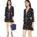 Free People Dresses | Free People Stargazer Embroidered 3/4 Sleeves Tunic Mini Dress Boho Floral Black | Color: Black/Blue | Size: Xs