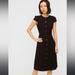 J. Crew Dresses | J. Crew | Dress | Button-Front Cap-Sleeve Black Midi Dress | Women’s 2 | Color: Black/Brown | Size: 2