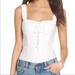 Free People Tops | New Intimately Free People Make Me Up Lace Up Summer Bodysuit Size Xs | Color: White | Size: Xs