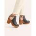 Free People Shoes | Free People Amber Orchard Clog Wood Platforms Black Leather W/ Snake Size 37 | Color: Black/Tan | Size: 37