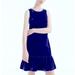 J. Crew Dresses | J Crew Blue Velvet Sleeveless Ruffle Hem Dress 12 | Color: Blue | Size: 12