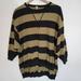 Free People Sweaters | Free People Green Black Oversized Surfin On Your Stripe 3/4 Womens Sweater Xs/S | Color: Green | Size: Xs