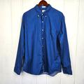 J. Crew Shirts | J. Crew Blue Slim Untucked Secret Wash Cotton Poplin Button Front Shirt Large | Color: Blue/Orange | Size: L