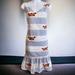 Anthropologie Dresses | Anthropologie Pepaloves Summertime Floral Stripe Cotton Blend Dress | Color: Blue/White | Size: L