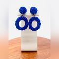 J. Crew Jewelry | J Crew Blue Teardrop Beaded Bohemian Earrings | Color: Blue | Size: Os