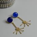 Zara Jewelry | "Brand New Limited Edition Charming Gold-Plated Bohemian Earrings" | Color: Blue/Gold | Size: Os