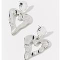Urban Outfitters Jewelry | New Uo Silver Heart Drop Earrings | Color: Silver | Size: Os